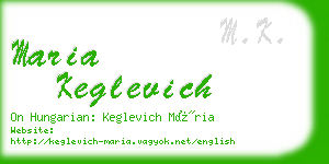 maria keglevich business card